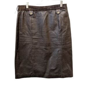 𝅺RTG Women’s brown leather pencil skirt sz 7